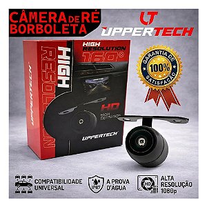 Câmera de Ré Borboleta Automotiva Full Hd 160° 1080p 1920x1080 Uppertech Estacionamento Baliza Carro Automotivo
