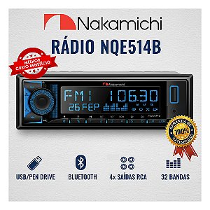 Rádio Automotivo Nakamichi NQE514B Mp3 Bluetooth Usb Infra Vermelho Som Carro