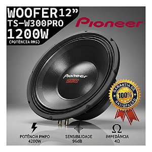 Alto Faltante Pioneer Woofer TS-W300PRO 12" Polegadas 1200w 4 Ohms Caixa Bob Caixa Trio Som