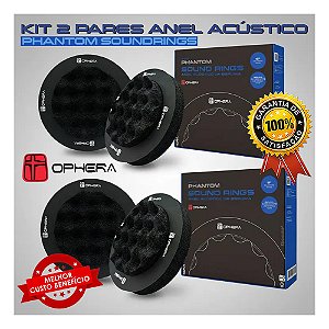 Kit 2 Pares Anel Acústico Som Automotivo Ophera 6' Polegadas Tratamento Acústico Alto Falante Som Carro Automotivo