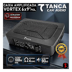 Caixa Amplificada Slim Subwoofer Vortex 6x9' Pol 100w RMS Tanca Áudio Car Grave Forte Som Automotivo Custo Benefício