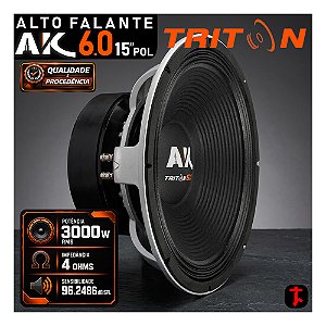 Alto Falante Woofer Triton Ak 6.0 15" Polegadas 3000w Rms 4 Ohms Branco Grave Forte Pancadão Paredão