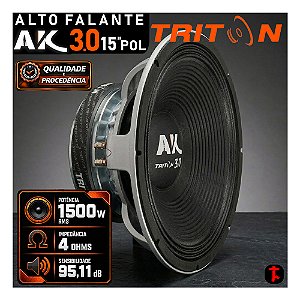 Subwoofer Triton Ak 3.0 15" Polegadas 1500w Rms 4Ohms Branco Pancadão Forte Grave Nervoso