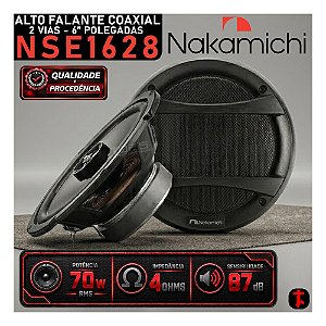 Par Alto Falante Coaxia Nakamichi NSE1628 70w Rms 6'' Polegadas Som de Qualidade