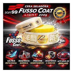 Cera Seladora Fusso Coat Light Para Carros de Cores Claras 200g Soft99 Estética Automotiva Carro Brilhando