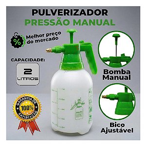 Pulverizador Manual Borrifador Pressão Prévia NOVUM 2L Spray 2 Litros Jardim Limpeza Automotiva Estética