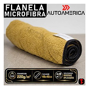 Flanela Microfibra Marrom Low Cost 40x40cm 220GSM Unitária AutoAmerica Limpeza Automotivo Uso Doméstico