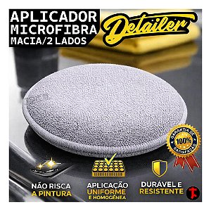 Aplicador Microfibra Para Ceras Vitrificadores Tratamentos Automotivos Veiculares Detailer Cuidado Carro Estétitca Automotiva
