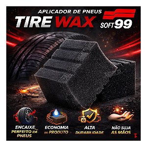 Aplicador Esponja Especial Produtos de Tratamento Pneus Tire Wax Sponge Soft99 Cuidado Automotivo Pneu Pretinho
