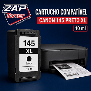 Cartucho Compatível com Canon 145 Preto XL 10ml Microjet