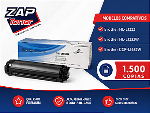 Toner Tn 116 Premium Compatível Brother HL-L1222, HL-L1232W e DCP-L1632W — Rendimento de 1.500 Cópias