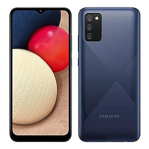 Smartphone Samsung Galaxy A02s Azul 32GB, Tela Infinita de 6.5", Câmera Tripla, bateria 5000mAh, 3GB RAM e Processador Octa-Core