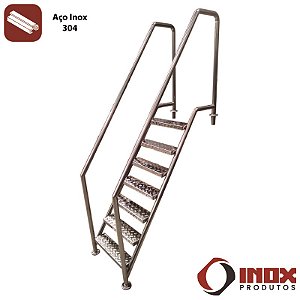 Escada Ability - Inox 304 (6 Degr.) de 110 a 120 cm de Profundidade