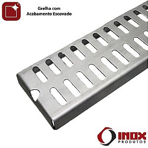 Ralo Classic com Saída em Baixo - Inox 304 (#1,5) 100 x 15 x 5 cm