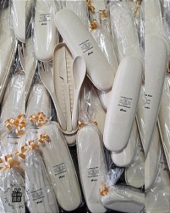 Conjunto de 3 Talheres em Fibra de Bambu e PP