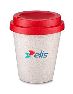 Copo Fibra de Arroz 350ml com Tampa Plástica de Bocal