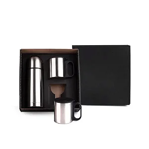 Conj. De Garrafa E Caneca Em Aço Inox 330/180 Ml - 3 Pçs