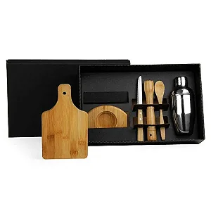 Kit Para Caipirinha Em Bambu / Madeira - 0,35 L - 6 Pçs