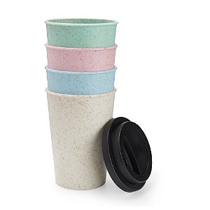 Copo Fibra de Arroz 450ml com Tampa
