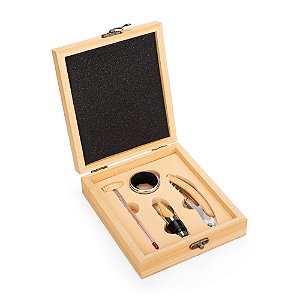Kit Vinho 4 Peças em Bambu