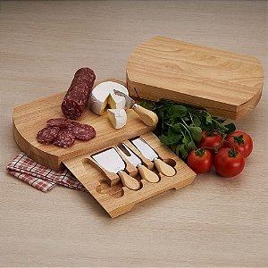 Kit Queijo 5 Peças em Bambu
