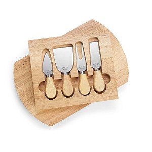 Kit Queijo 5 Peças em Bambu