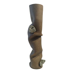 Vaso Cerâmica Amassado Pirita - G