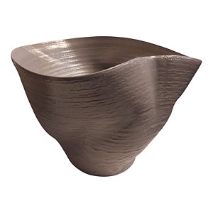 Vaso Cerâmica Cinza Amassado M