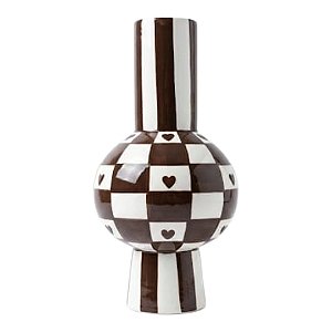 Vaso Cerâmica Listra Marrom Love
