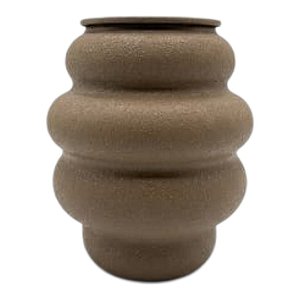 Vaso Gomilado Metal Marrom Redondo