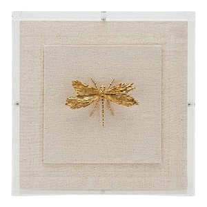 Quadro Acrilico Libelula Dourada
