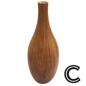 Vaso Cerâmica Estilo Madeira