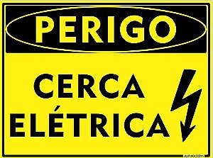 10 Placa Advertência Perigo Cuidado Cerca Elétrica