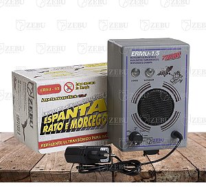 REPELENTE ELETRÔNICO RUM TURBO ESPANTA RATOS E MORCEGOS  ALCANCE 900M² CENTRAL + 05 UR BIVOLT ZEBU