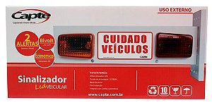 Sinalizador De Garagem Sonoro Veicular Para Portão Led