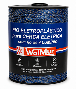 Fio Eletroplástico Azul com Alumínio para Cerca Elétrica 500m Walmur – 15x6