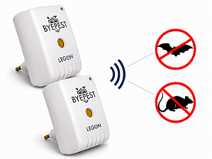 Kit com 2 Repelentes Eletrônicos para Ratos e Morcegos 200m² – Bivolt 110V/220V