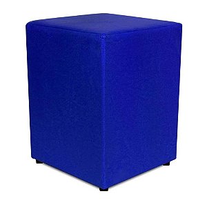 Puff Decorativo Quadrado Corino Azul 45x34x34cm Orthovida