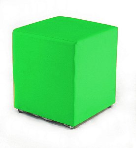 Puff Decorativo Quadrado Corino Verde 45x34x34cm Orthovida