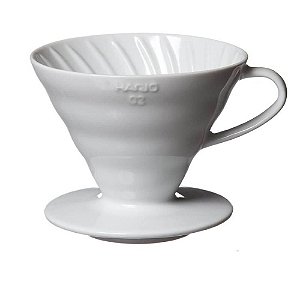 Coador de Café Hario v60-02 Cerâmica Branco 2-4 Xícaras