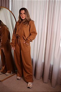 Conjunto de Moletom Basic Caramelo