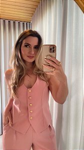 Colete Botões Rosè