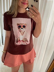 T-shirt Onça tomando Café FS
