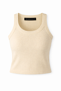 Regata canelada amarelo manteiga