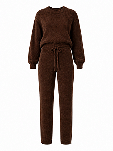 Conjunto tricot confort marrom