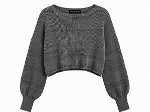 Tricot Cropped Lumi cinza