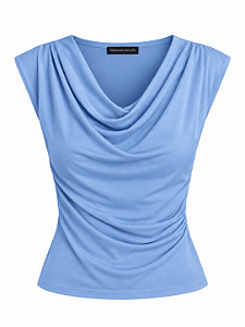 Blusa Drapeada Azul