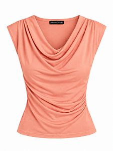 Blusa Drapeada Tangerina