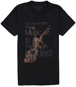 Camiseta Infantil Manga Curta Preta Music Ogochi