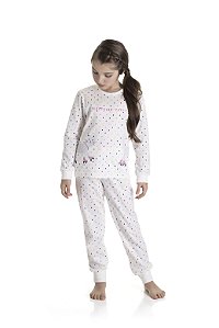 Pijama Manga Longa Infantil Feminino Confetes TMX